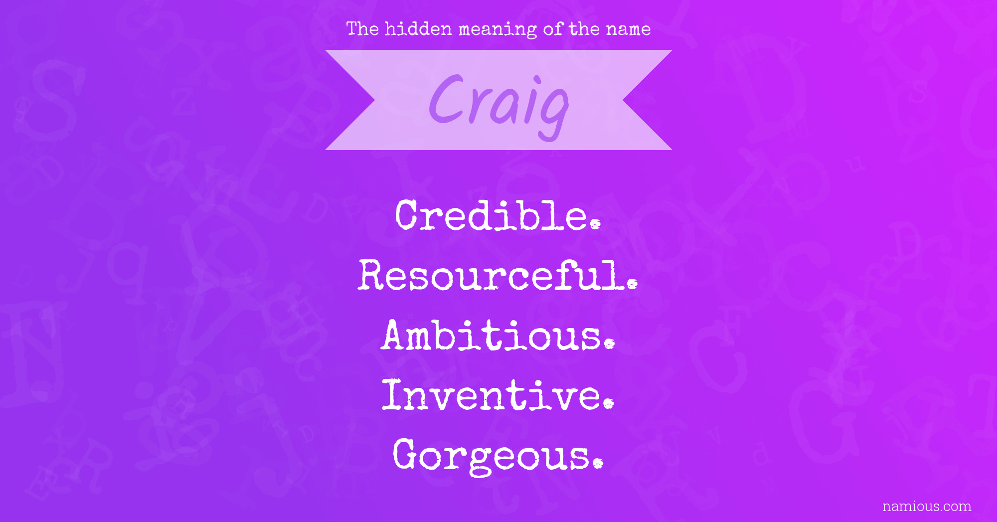 The hidden meaning of the name Craig