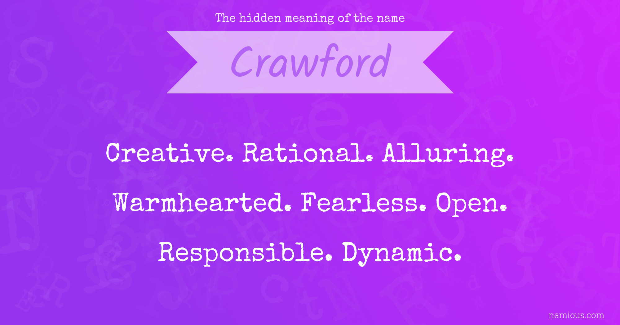 The hidden meaning of the name Crawford