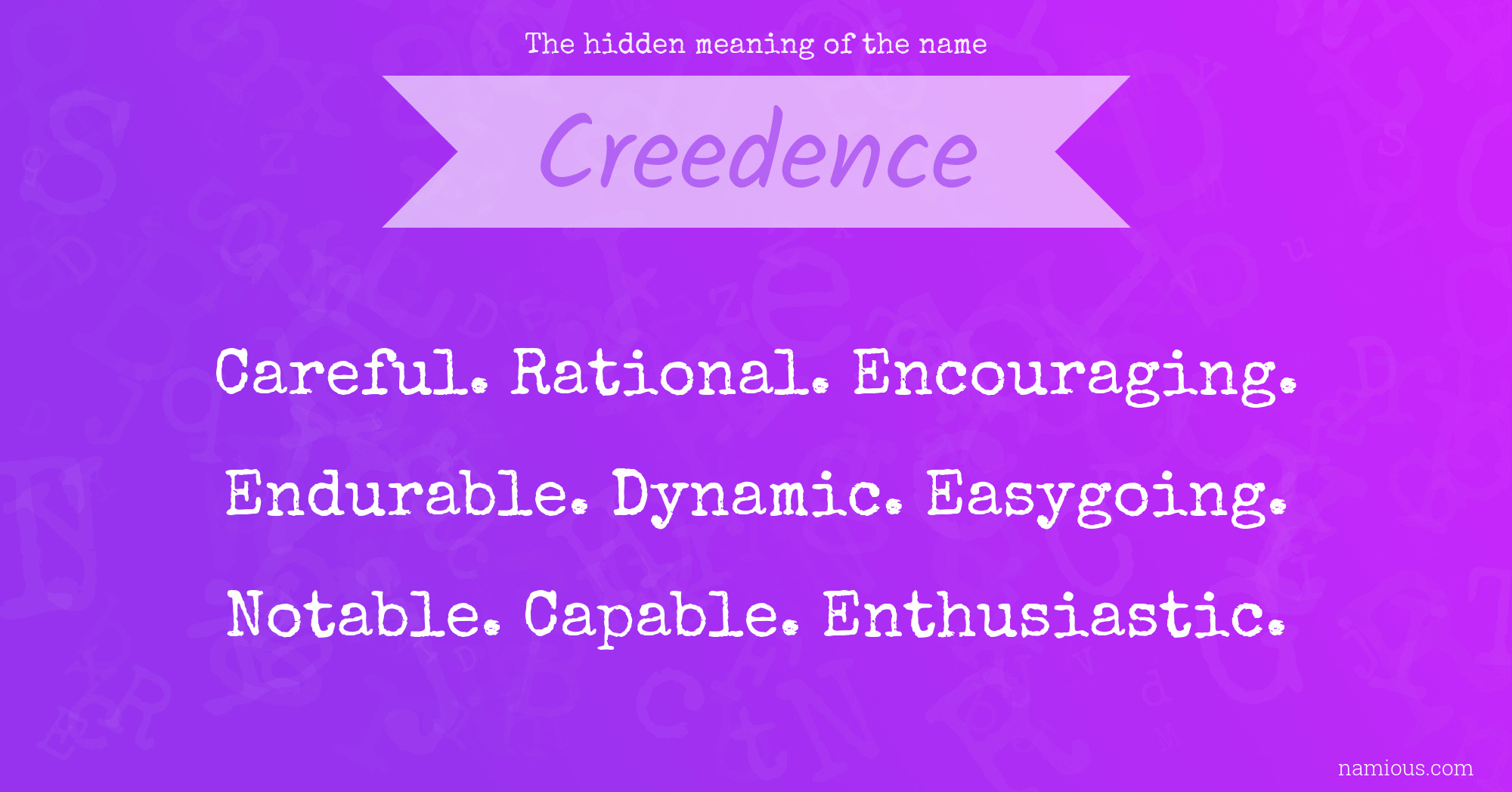 The hidden meaning of the name Creedence