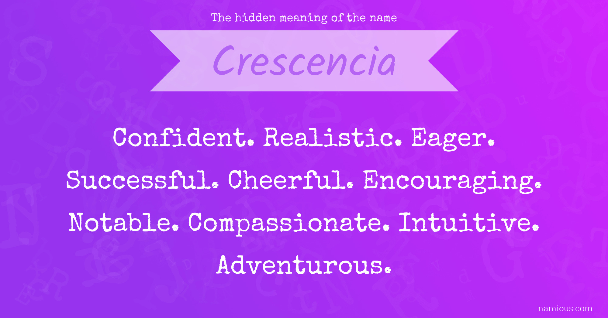 The hidden meaning of the name Crescencia