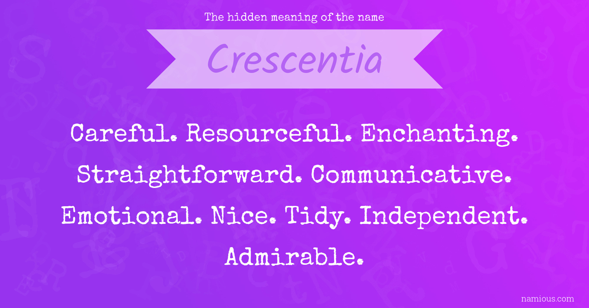 The hidden meaning of the name Crescentia