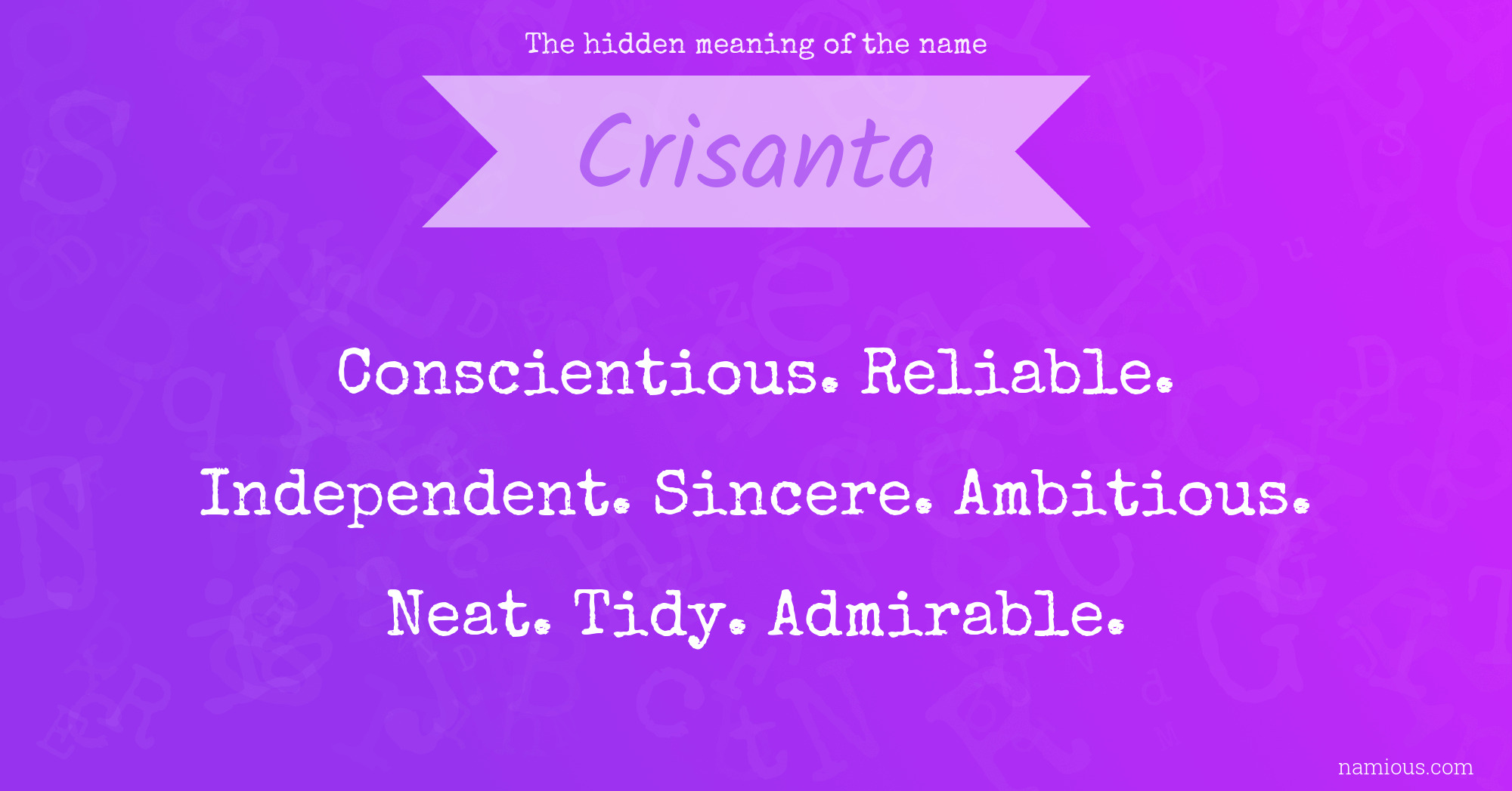 The hidden meaning of the name Crisanta