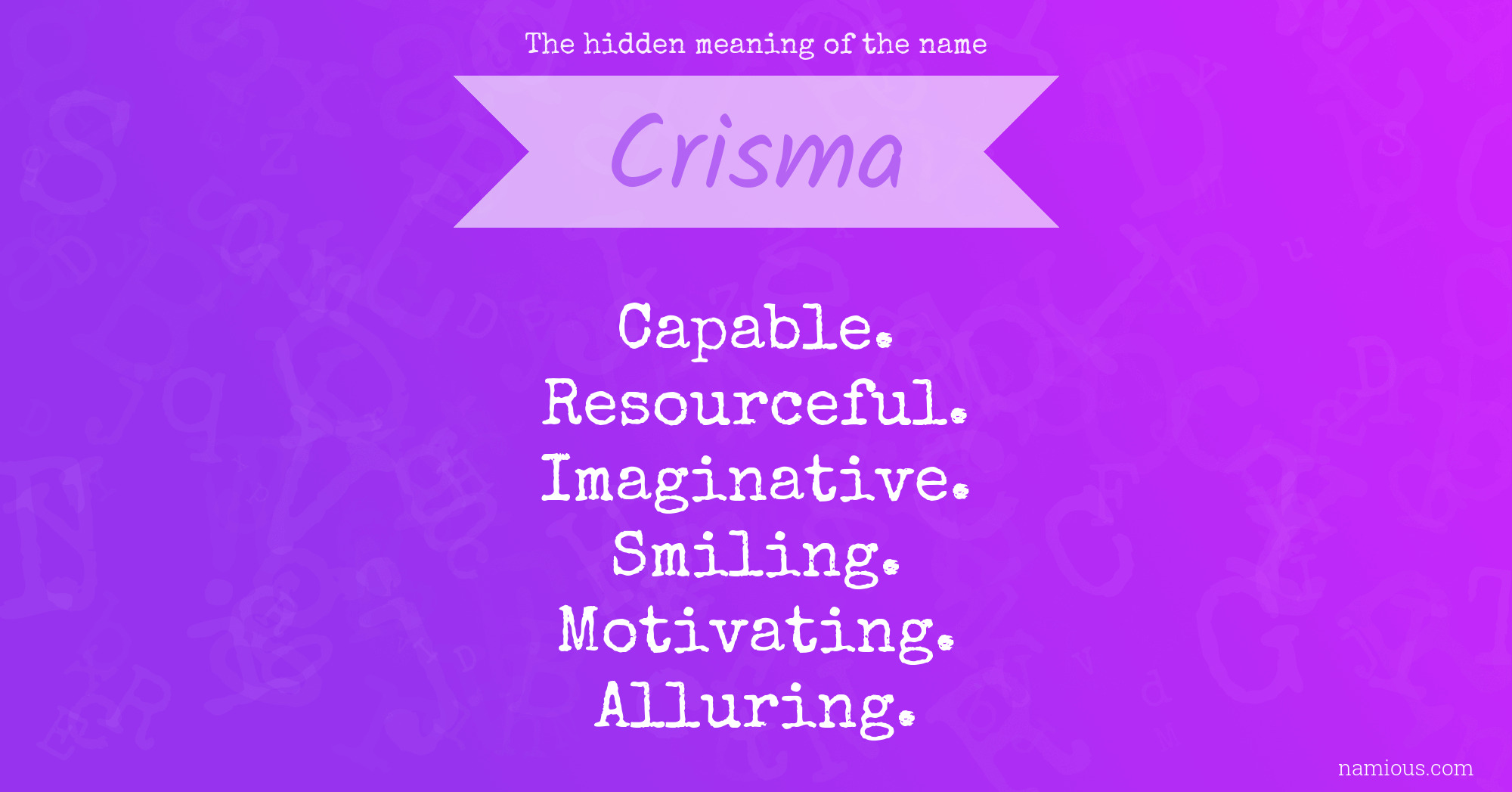 The hidden meaning of the name Crisma