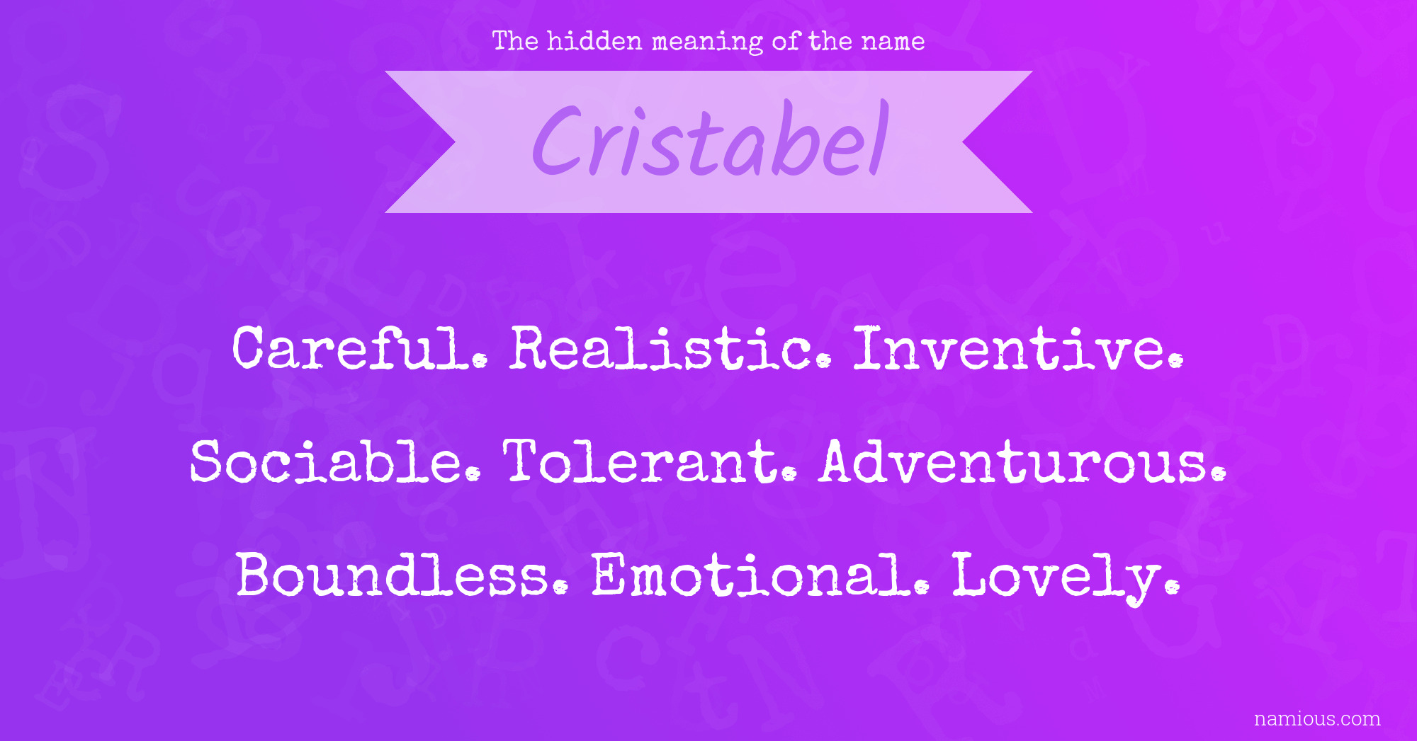 The hidden meaning of the name Cristabel