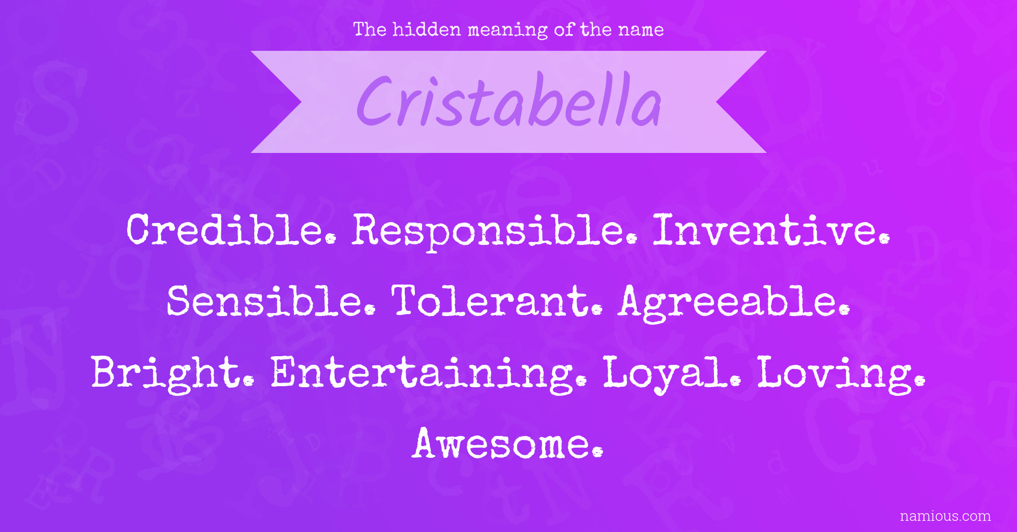 The hidden meaning of the name Cristabella