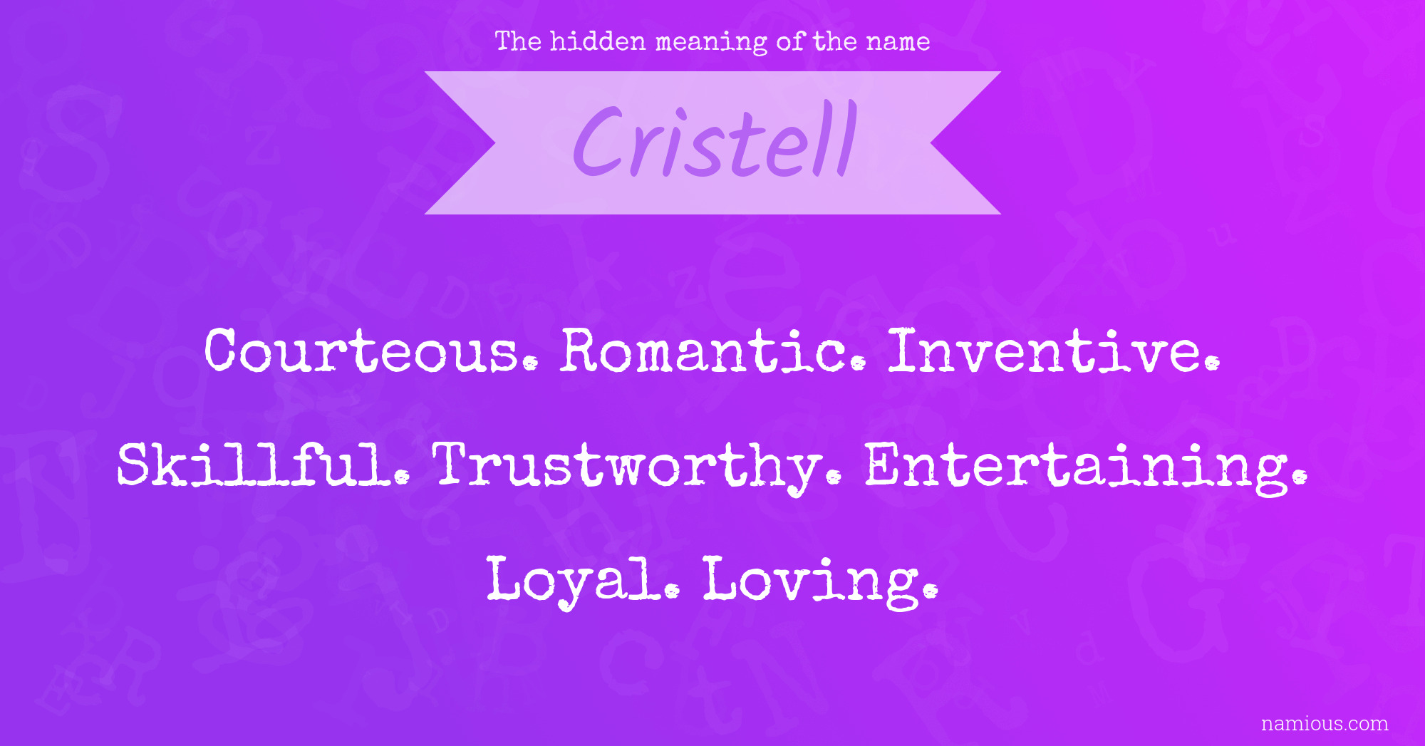 The hidden meaning of the name Cristell