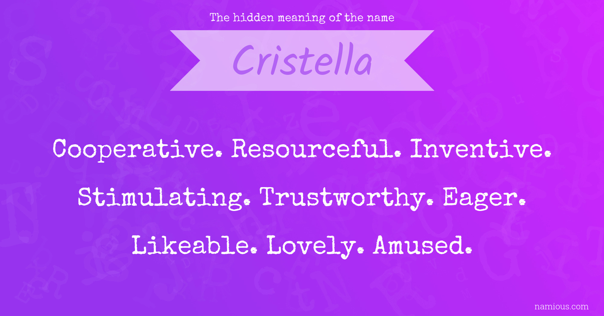 The hidden meaning of the name Cristella