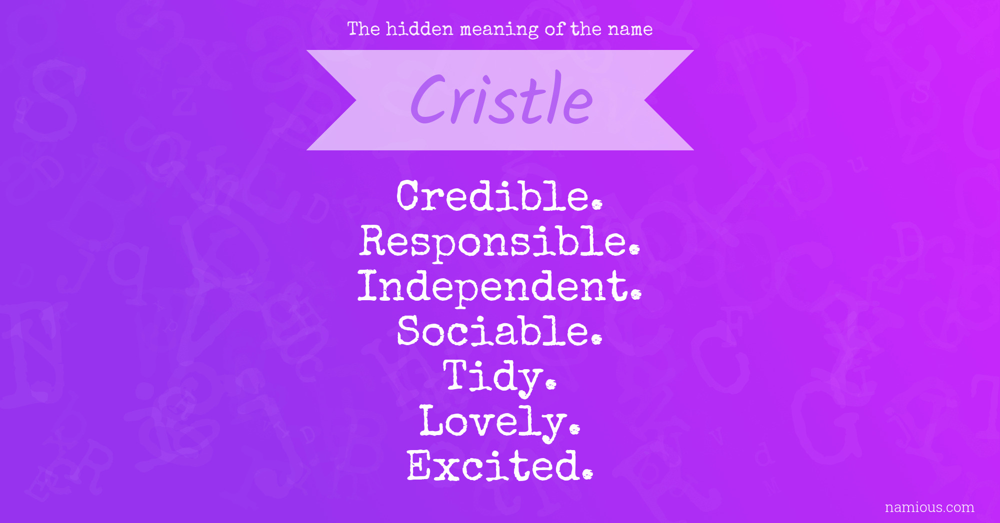 The hidden meaning of the name Cristle