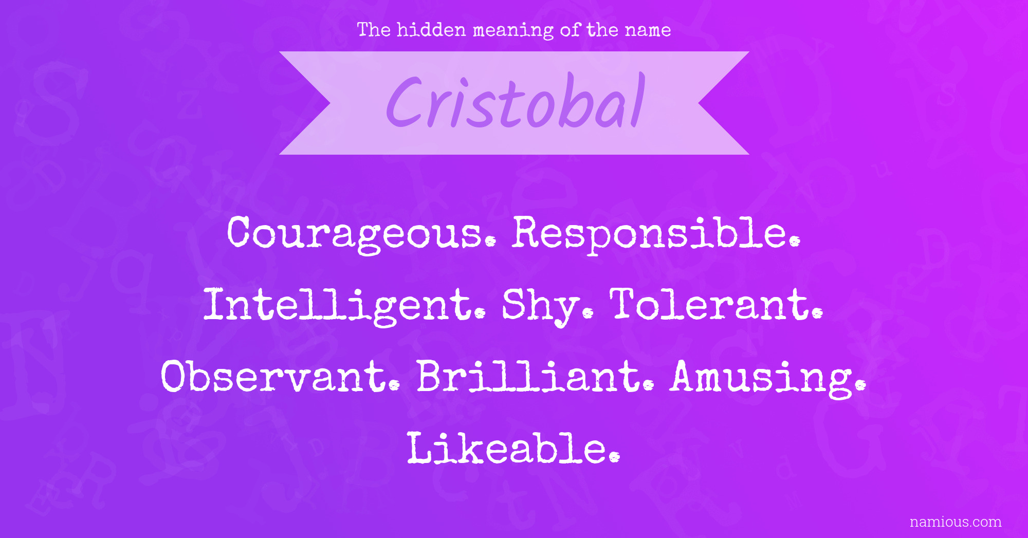 The hidden meaning of the name Cristobal