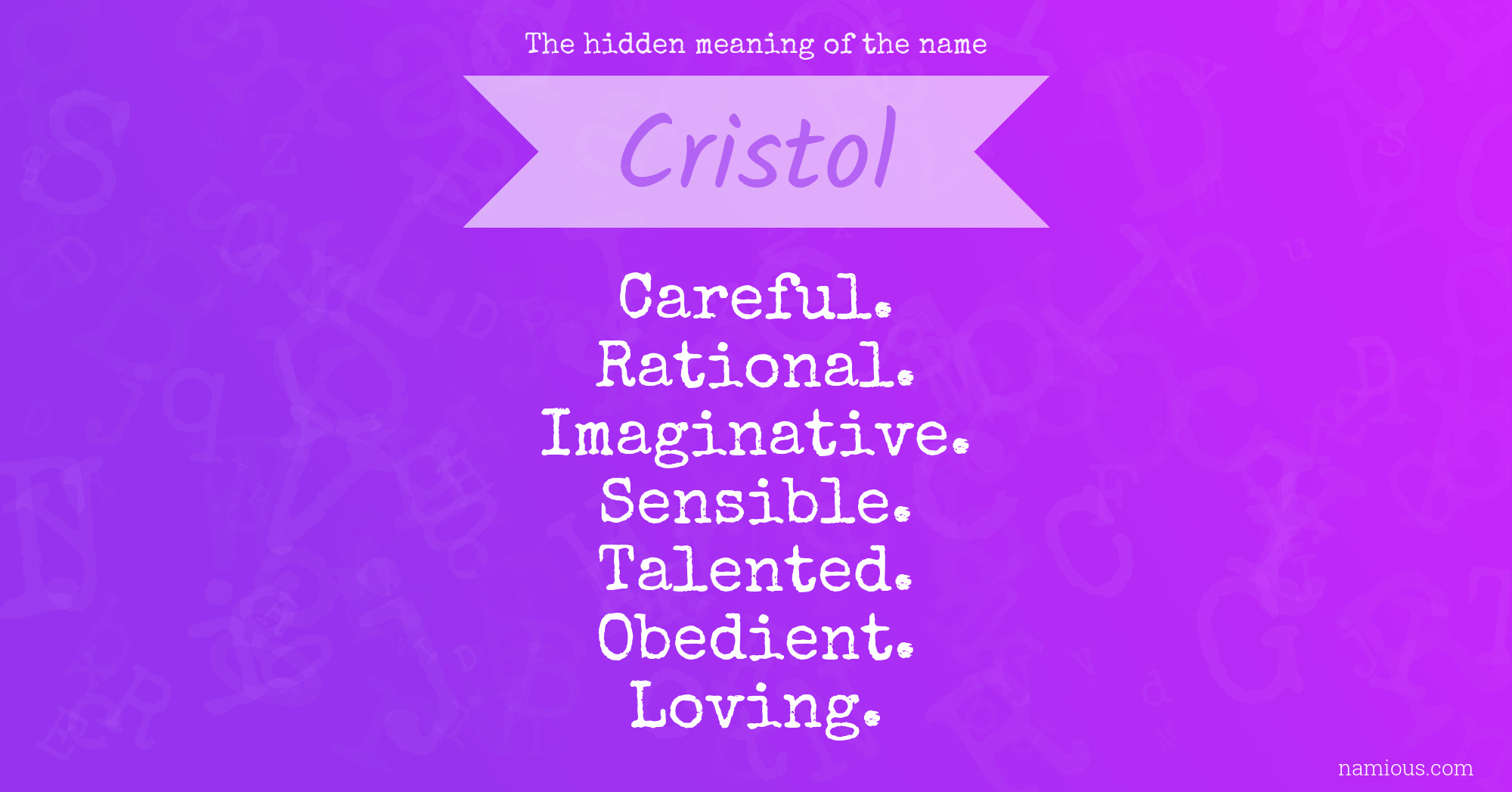 The hidden meaning of the name Cristol