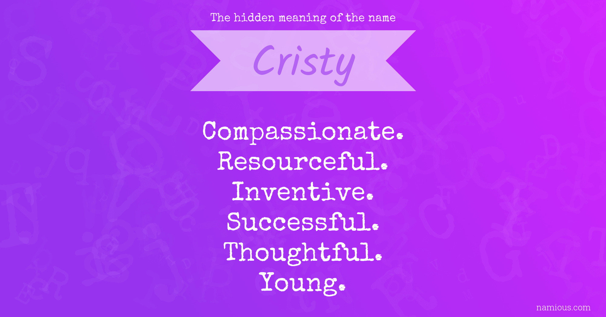 The hidden meaning of the name Cristy