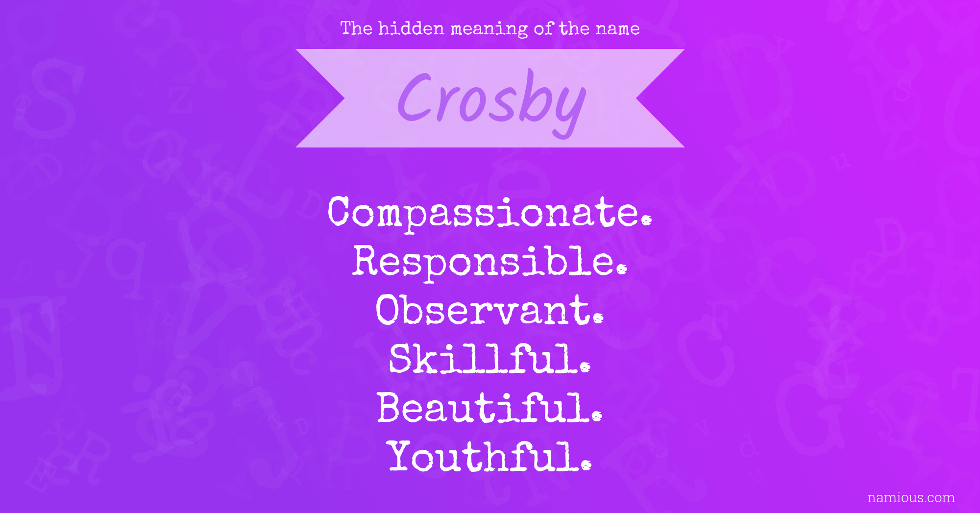 The hidden meaning of the name Crosby