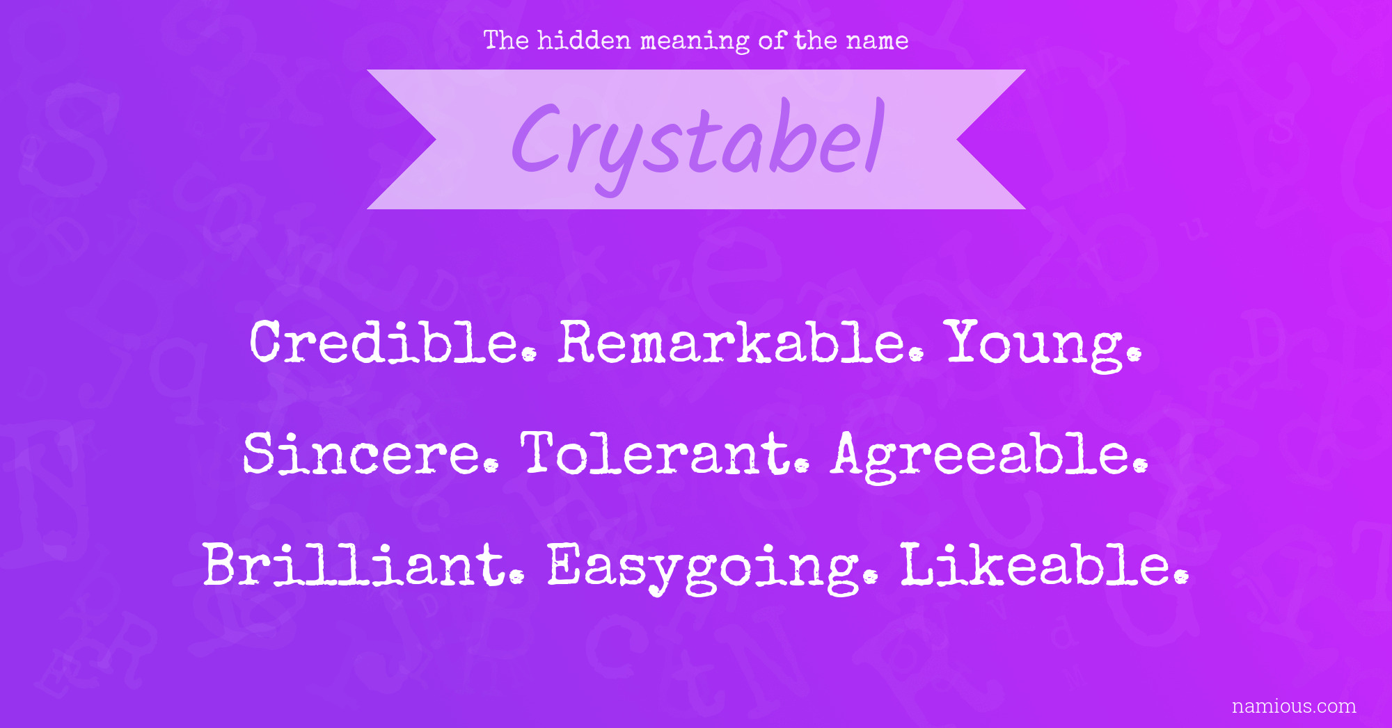 The hidden meaning of the name Crystabel