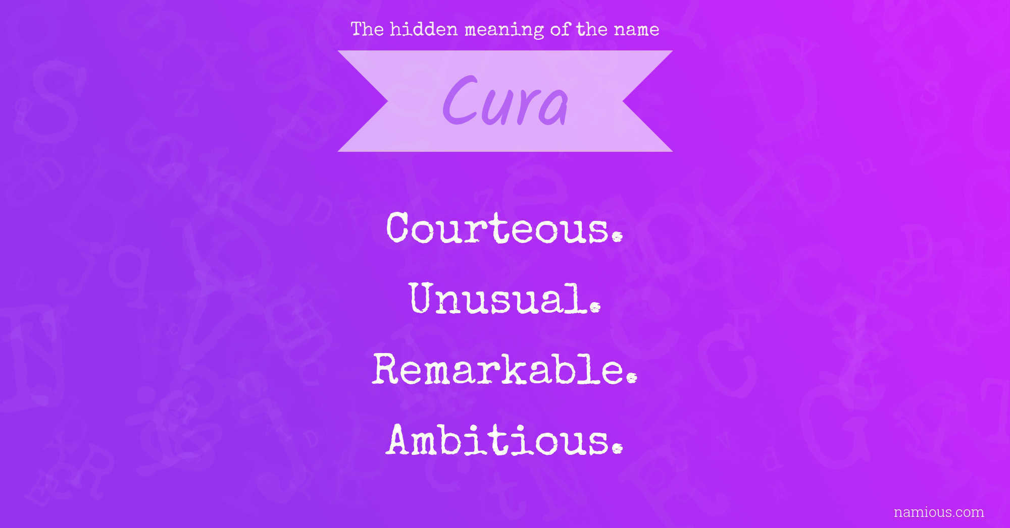 The hidden meaning of the name Cura