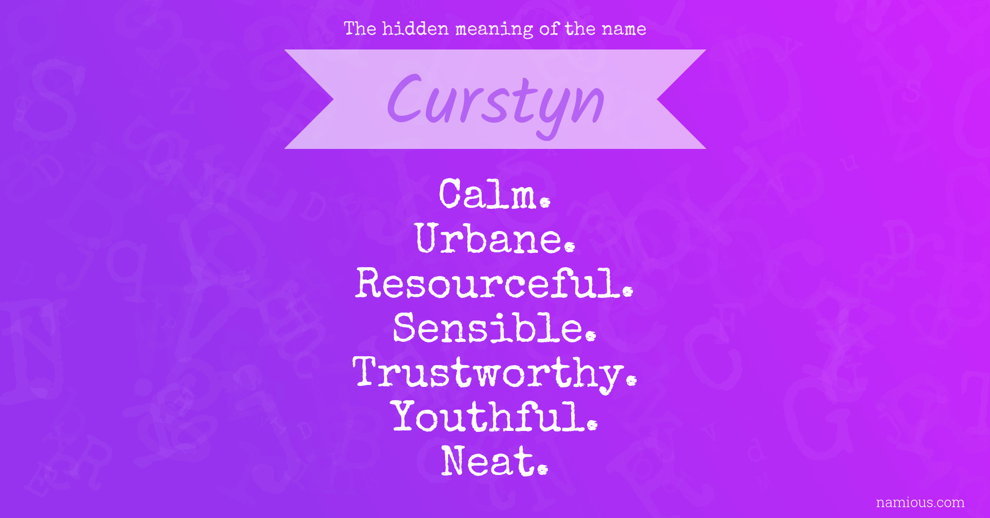 The hidden meaning of the name Curstyn