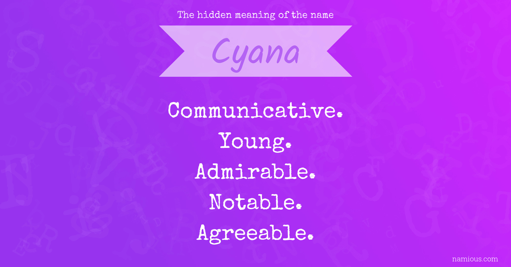 The hidden meaning of the name Cyana