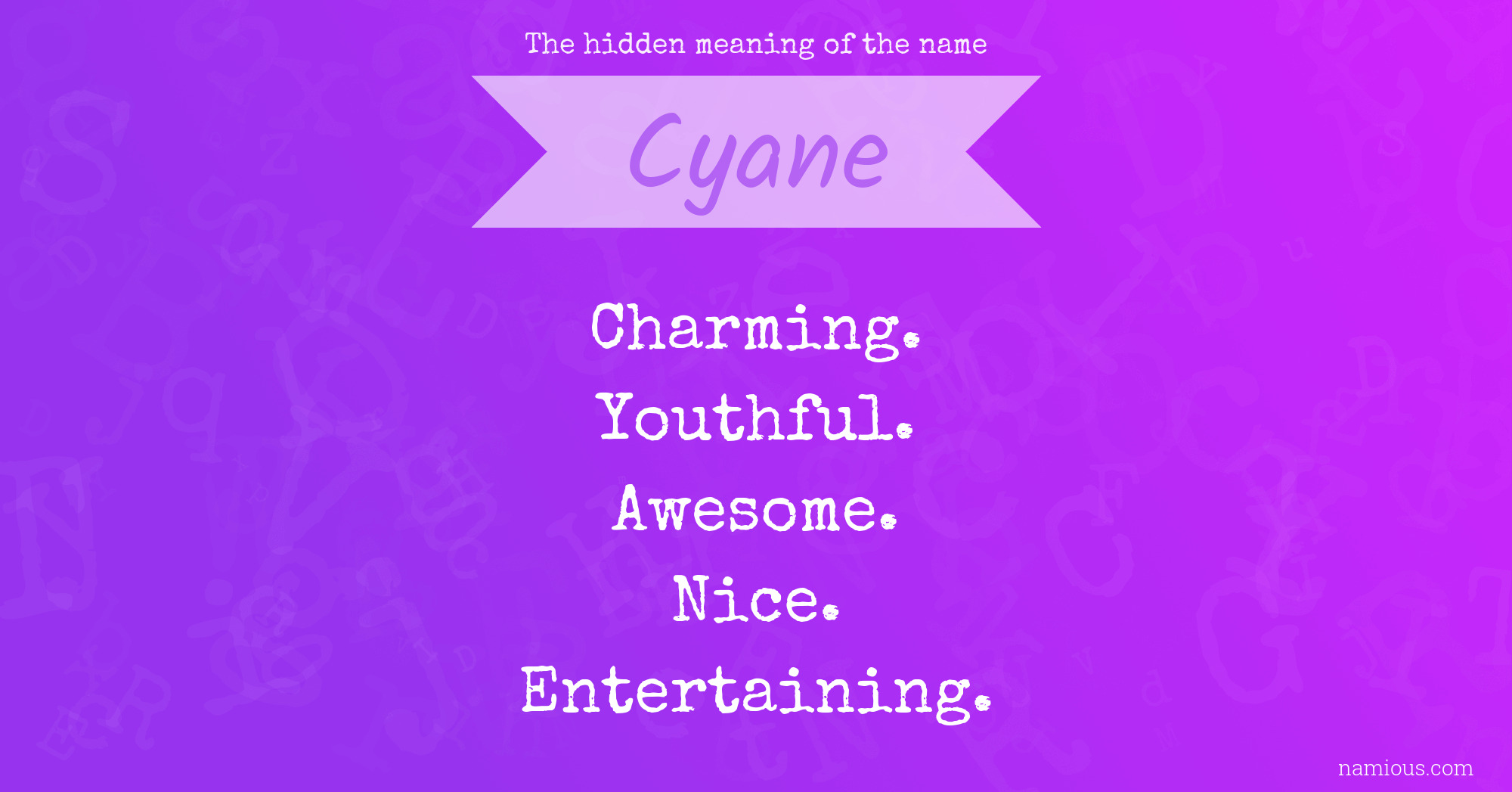 The hidden meaning of the name Cyane