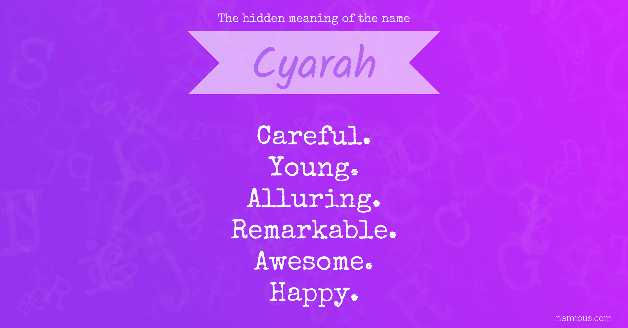 The hidden meaning of the name Cyarah