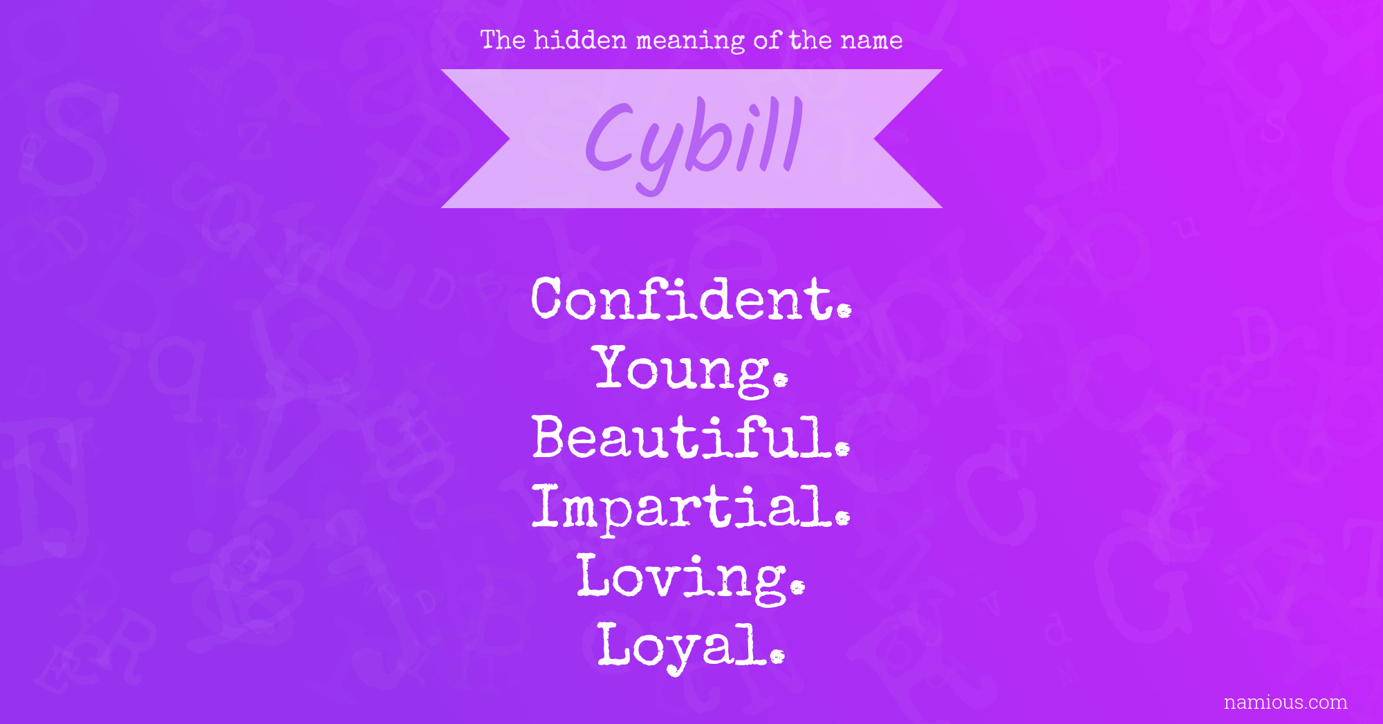 The hidden meaning of the name Cybill