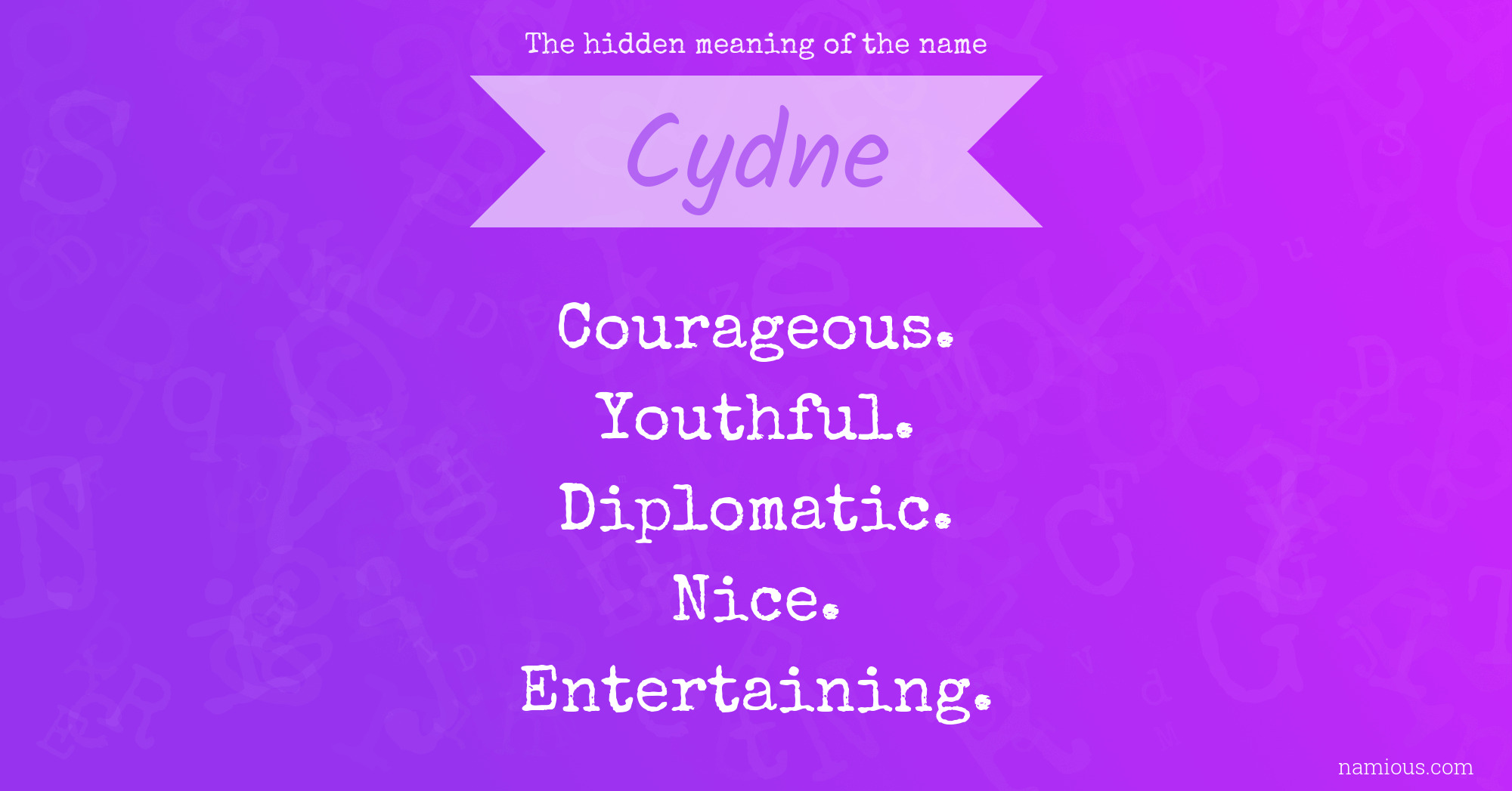 The hidden meaning of the name Cydne