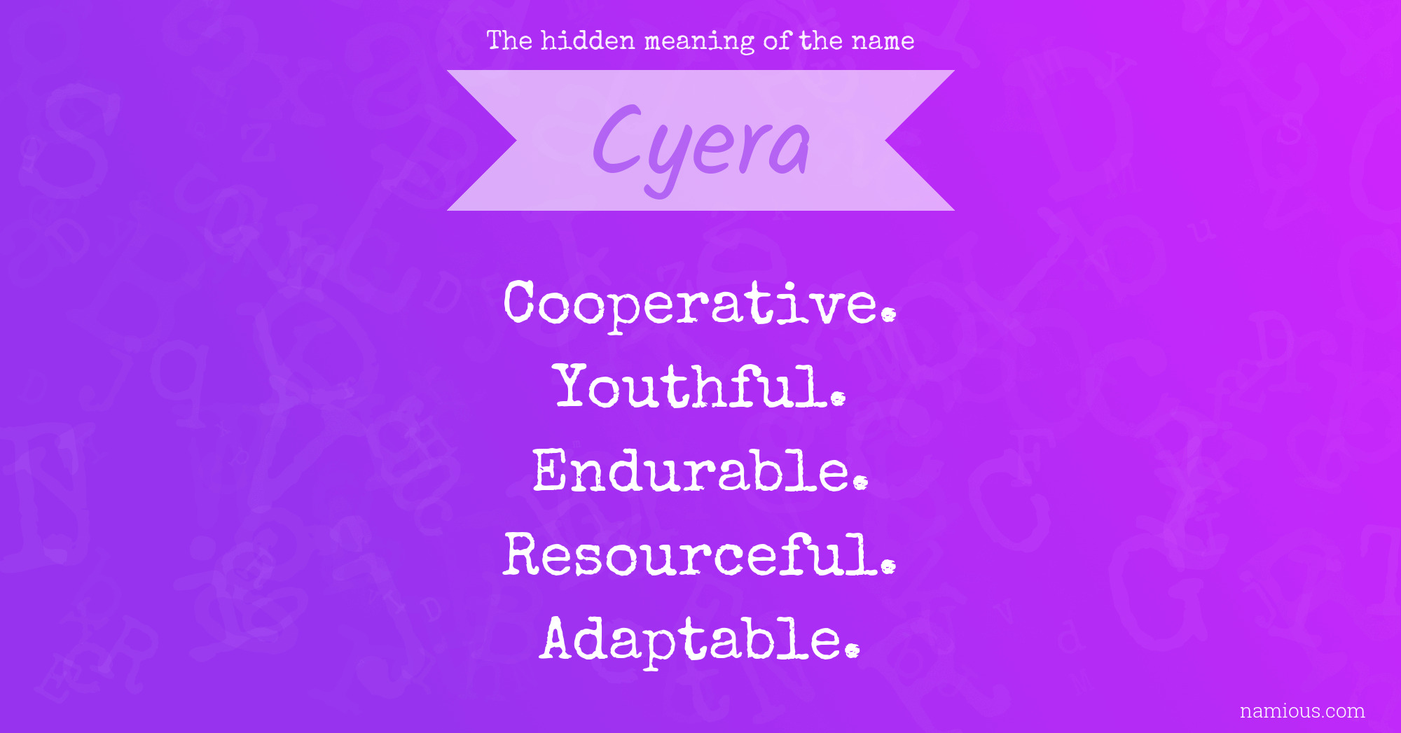 The hidden meaning of the name Cyera