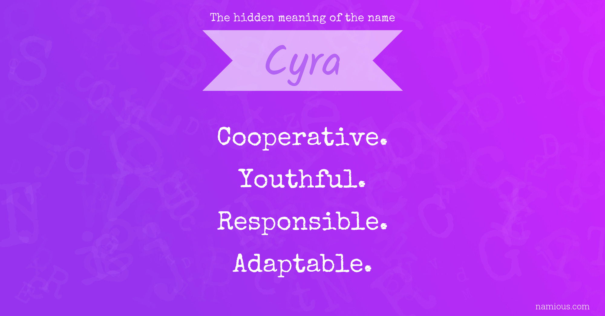 The hidden meaning of the name Cyra