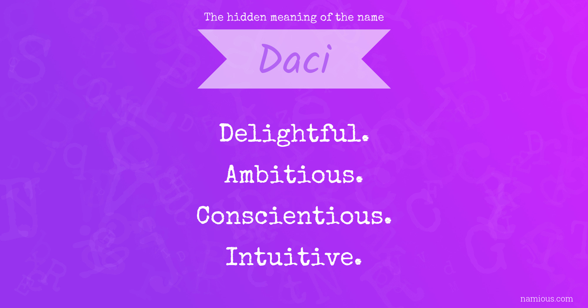 The hidden meaning of the name Daci