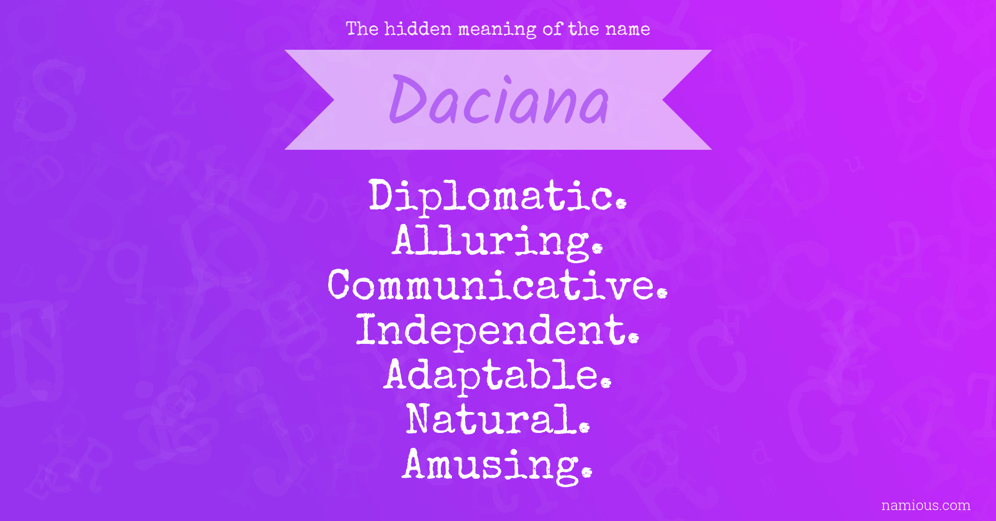 The hidden meaning of the name Daciana