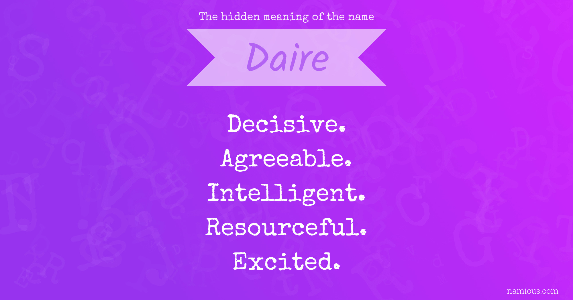 The hidden meaning of the name Daire