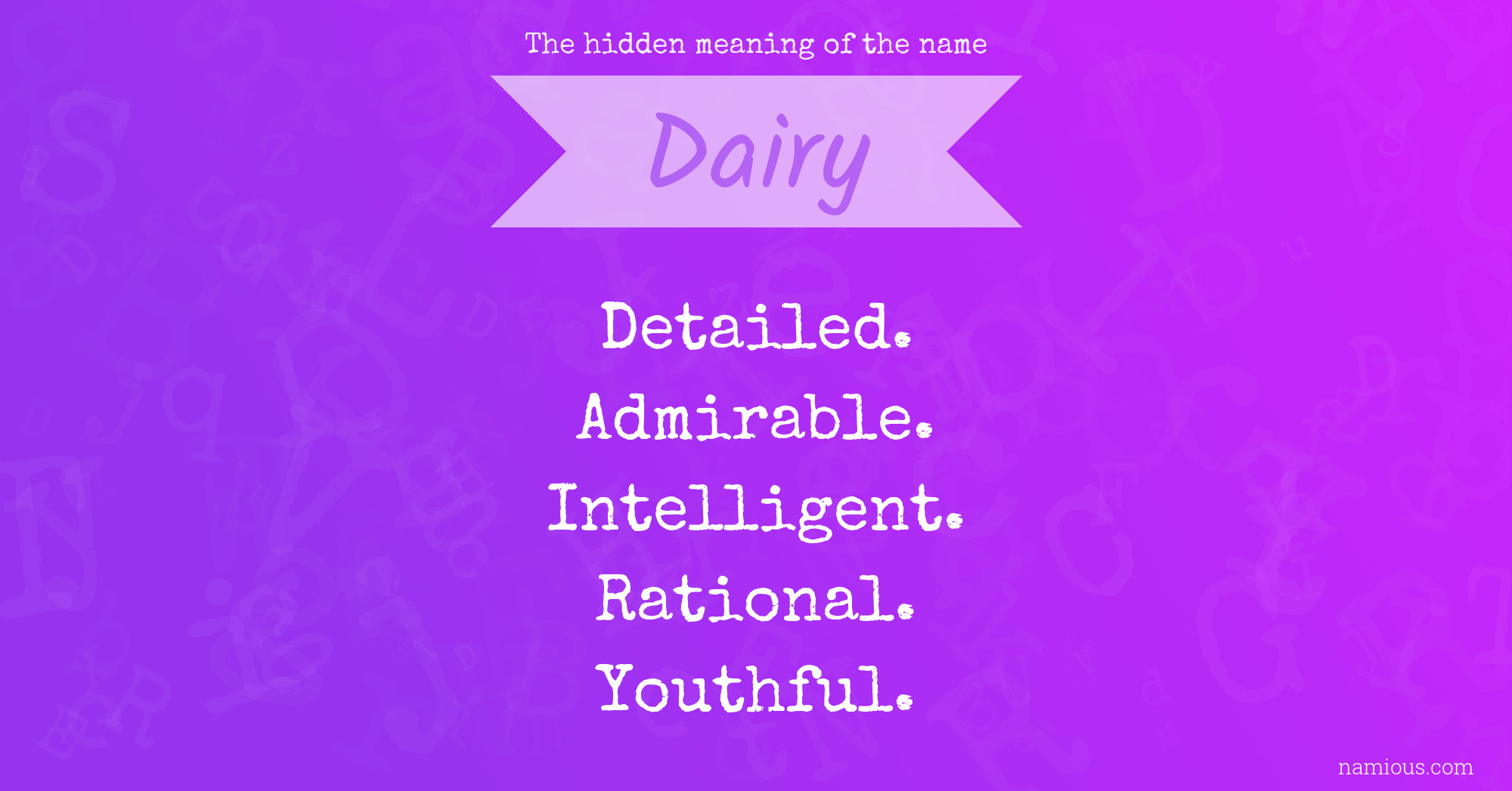 The hidden meaning of the name Dairy