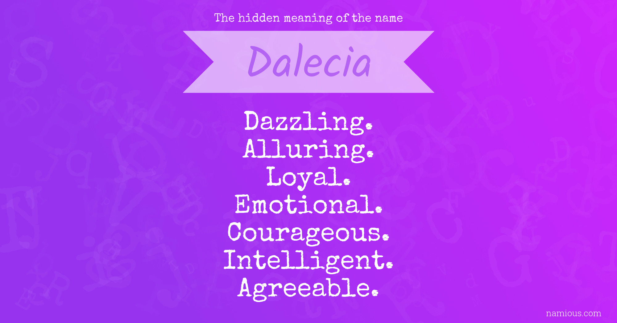 The hidden meaning of the name Dalecia