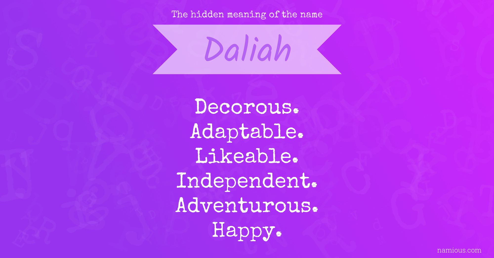 The hidden meaning of the name Daliah