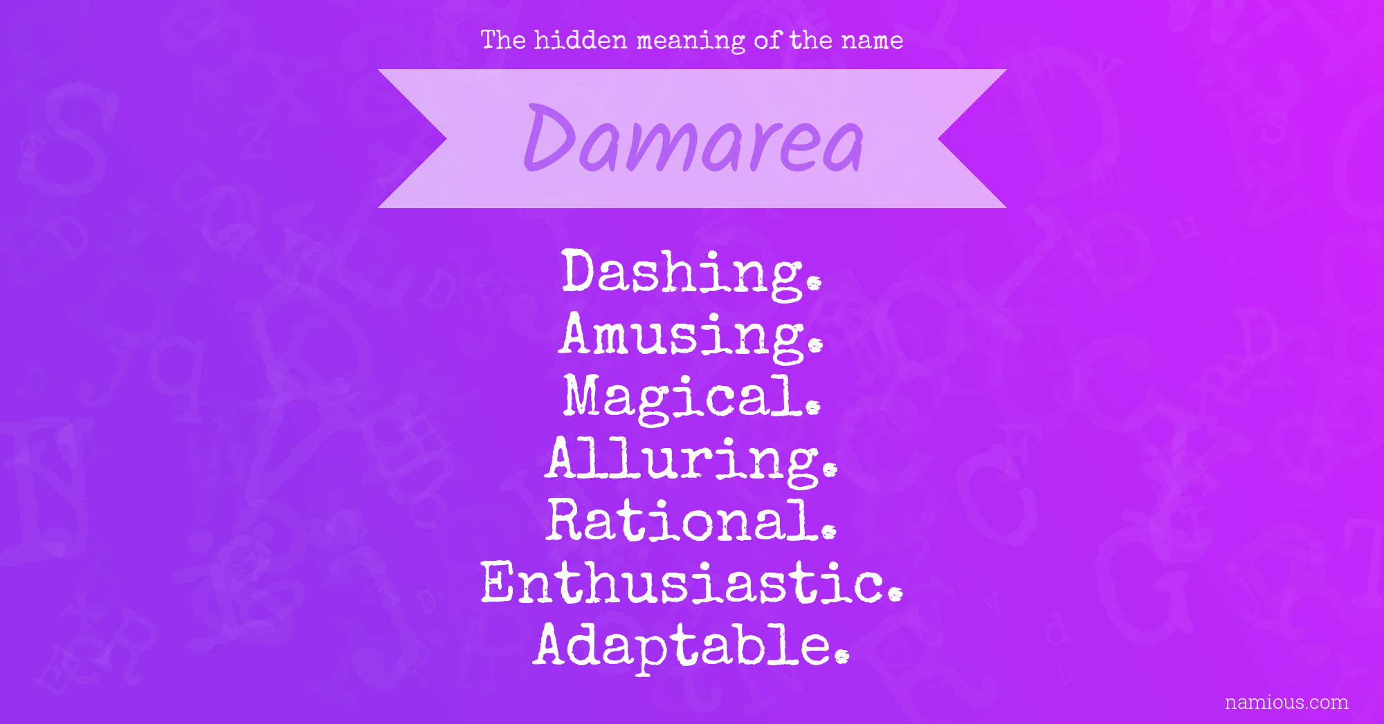 The hidden meaning of the name Damarea