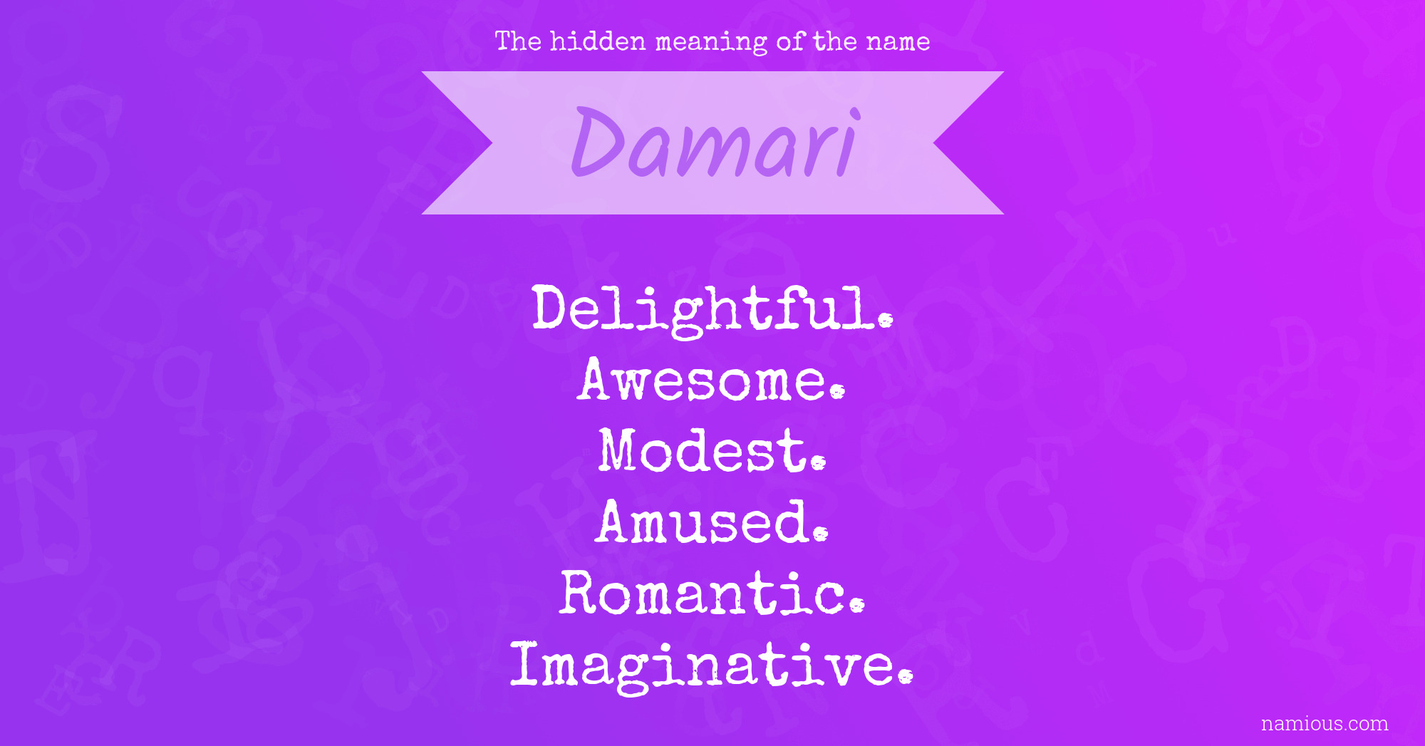 The hidden meaning of the name Damari