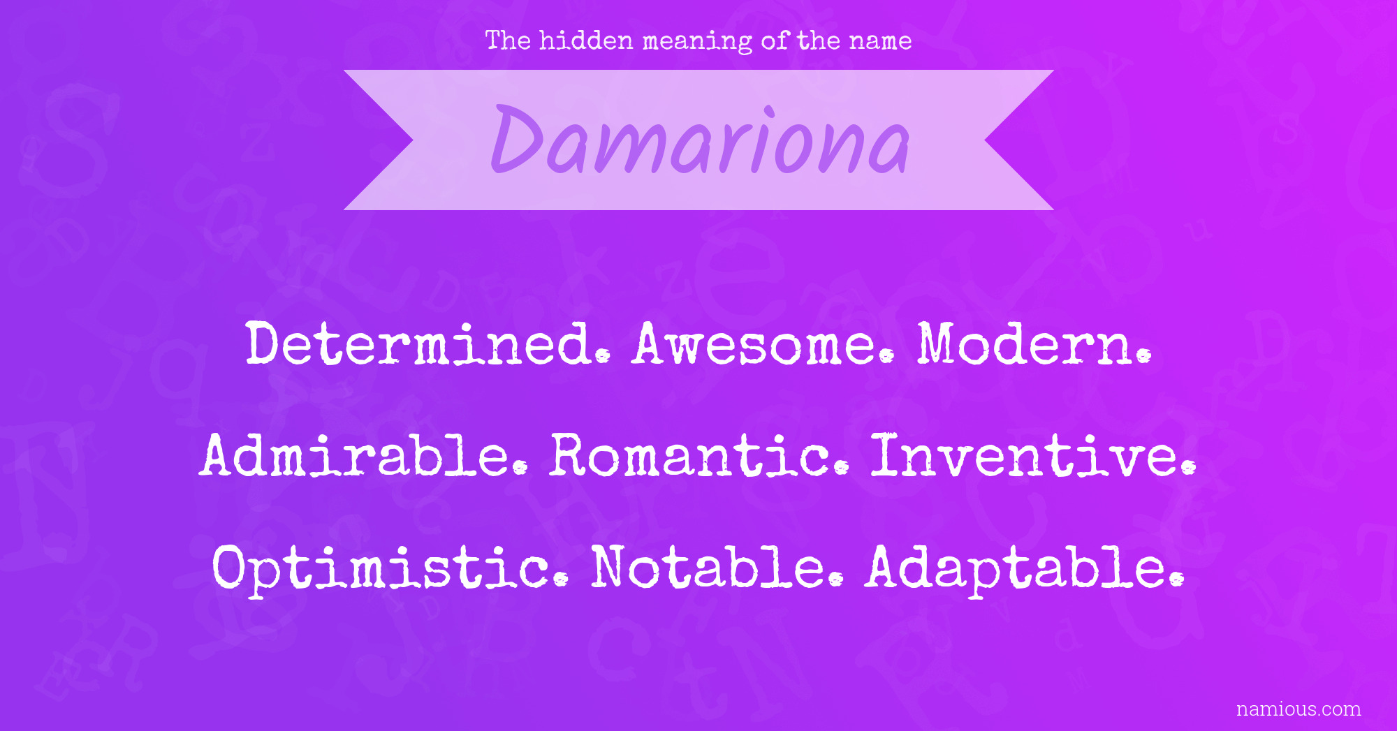 The hidden meaning of the name Damariona