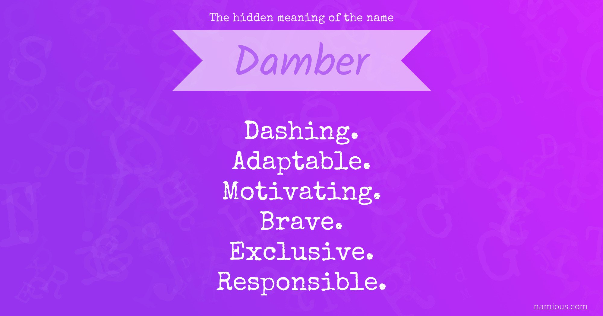 The hidden meaning of the name Damber