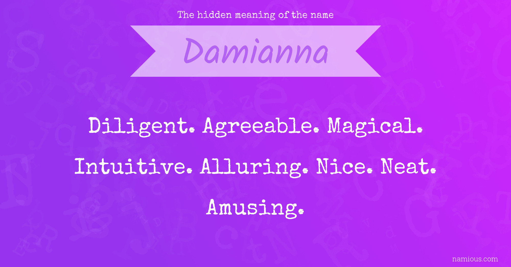 The hidden meaning of the name Damianna