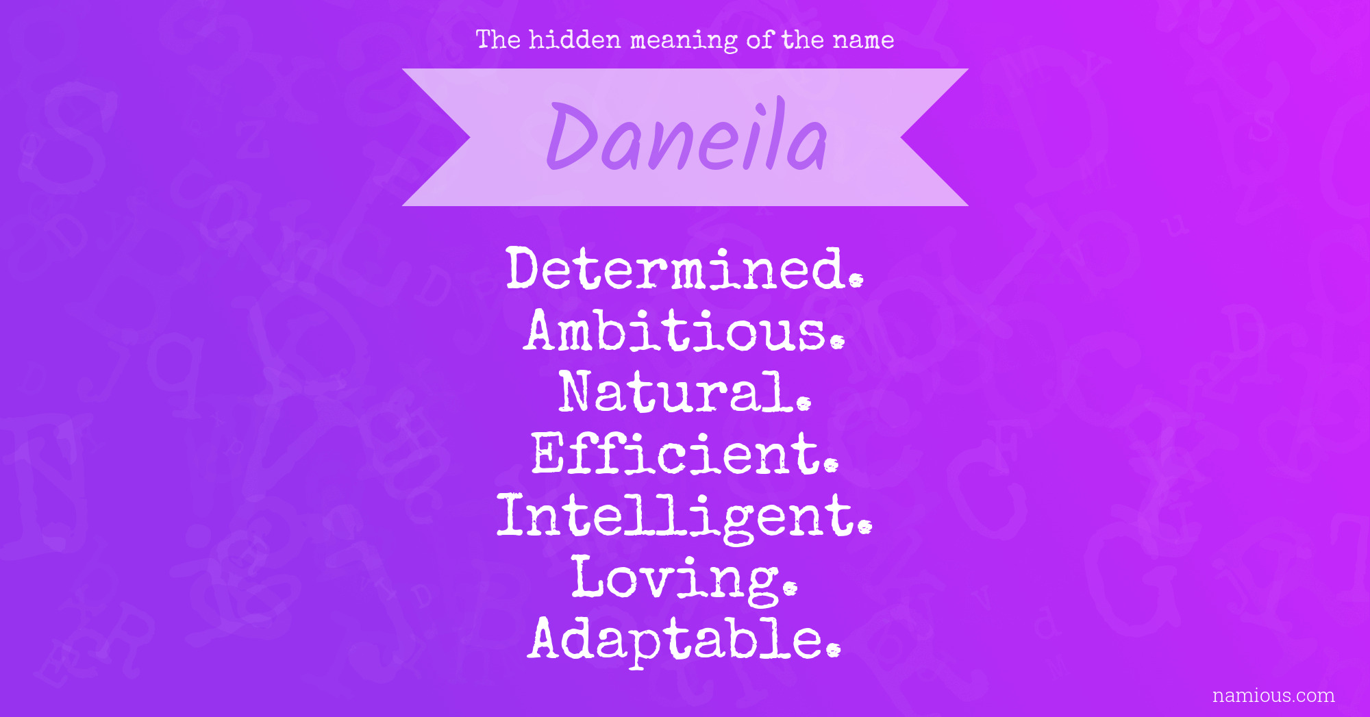 The hidden meaning of the name Daneila