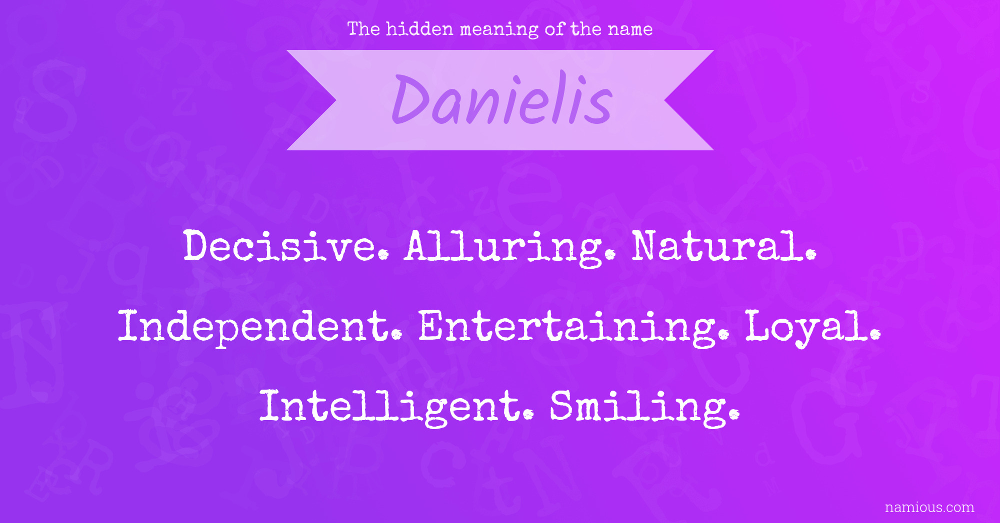 The hidden meaning of the name Danielis