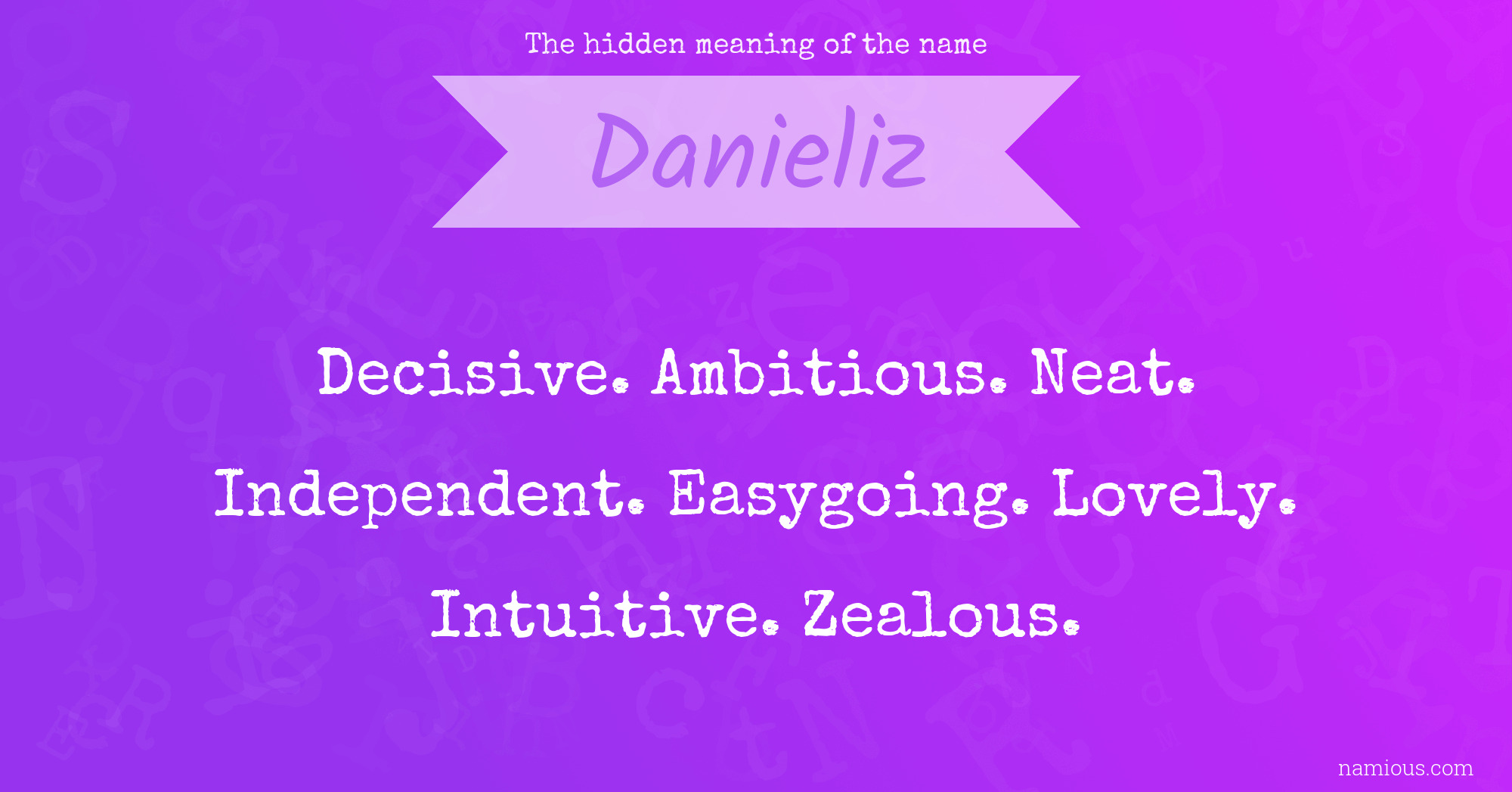 The hidden meaning of the name Danieliz