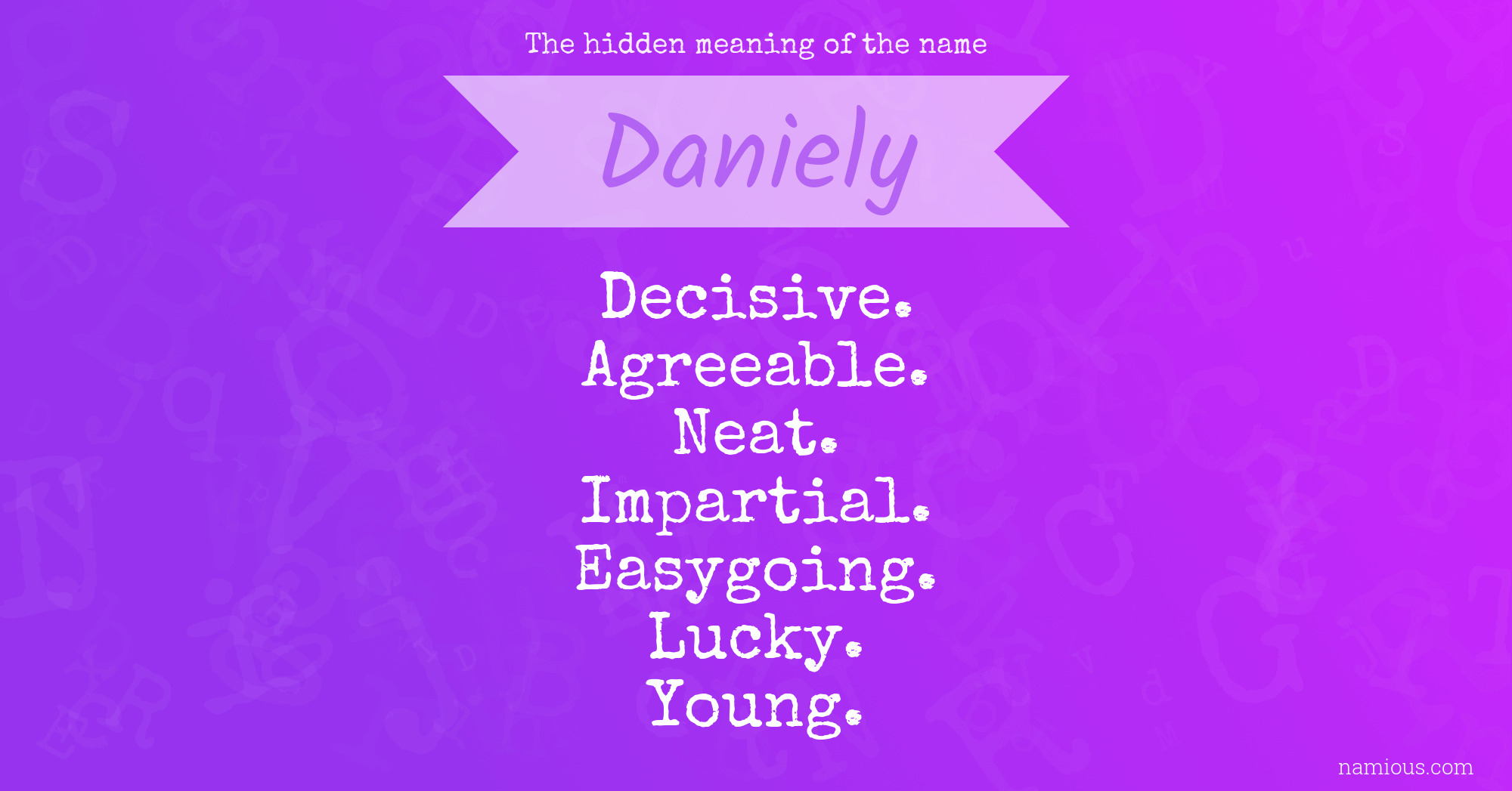 The hidden meaning of the name Daniely