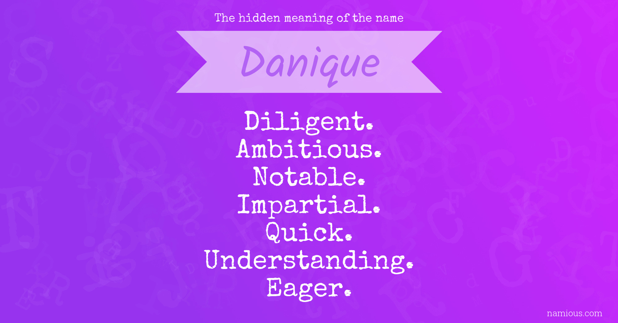 The hidden meaning of the name Danique