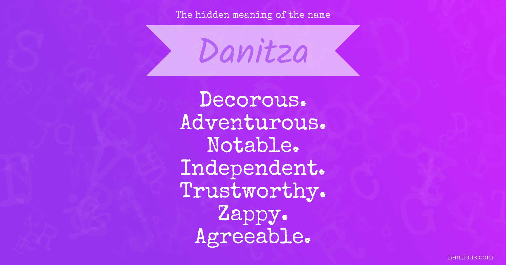 The hidden meaning of the name Danitza