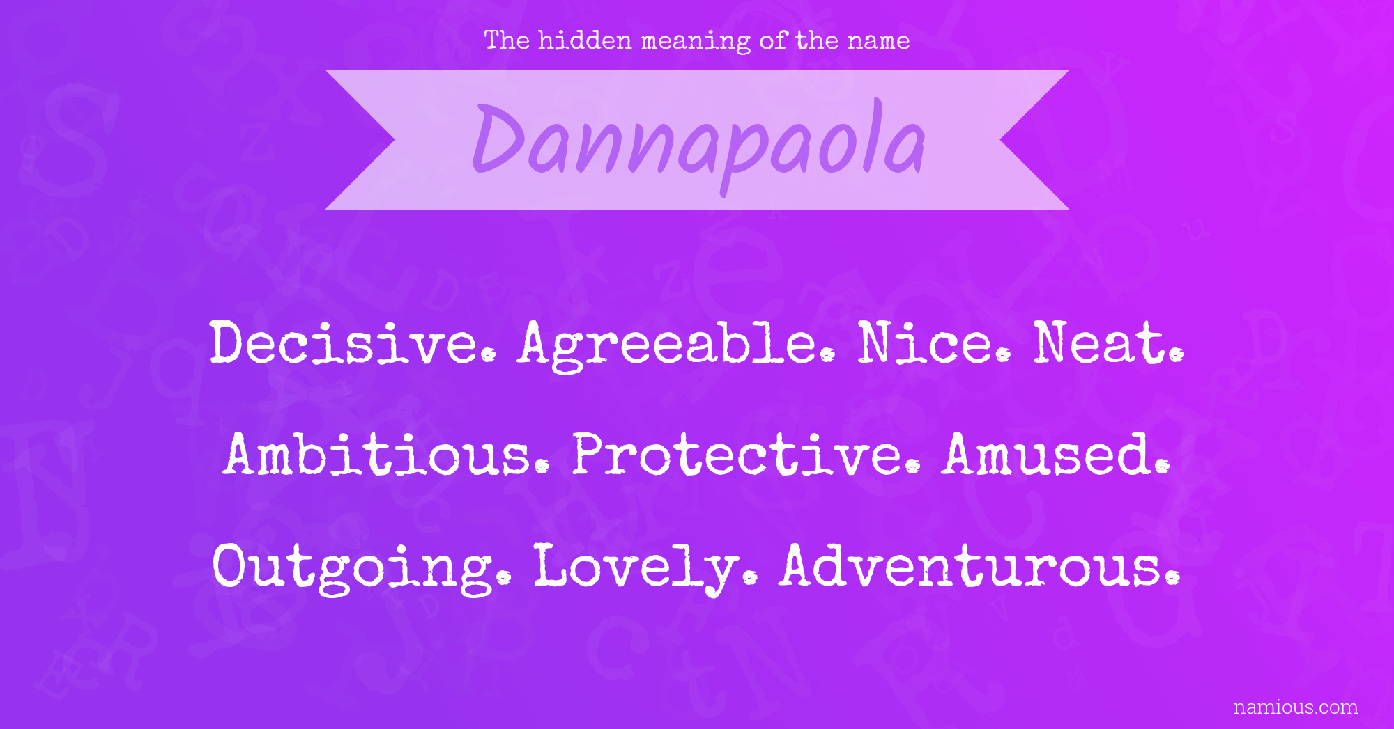 The hidden meaning of the name Dannapaola