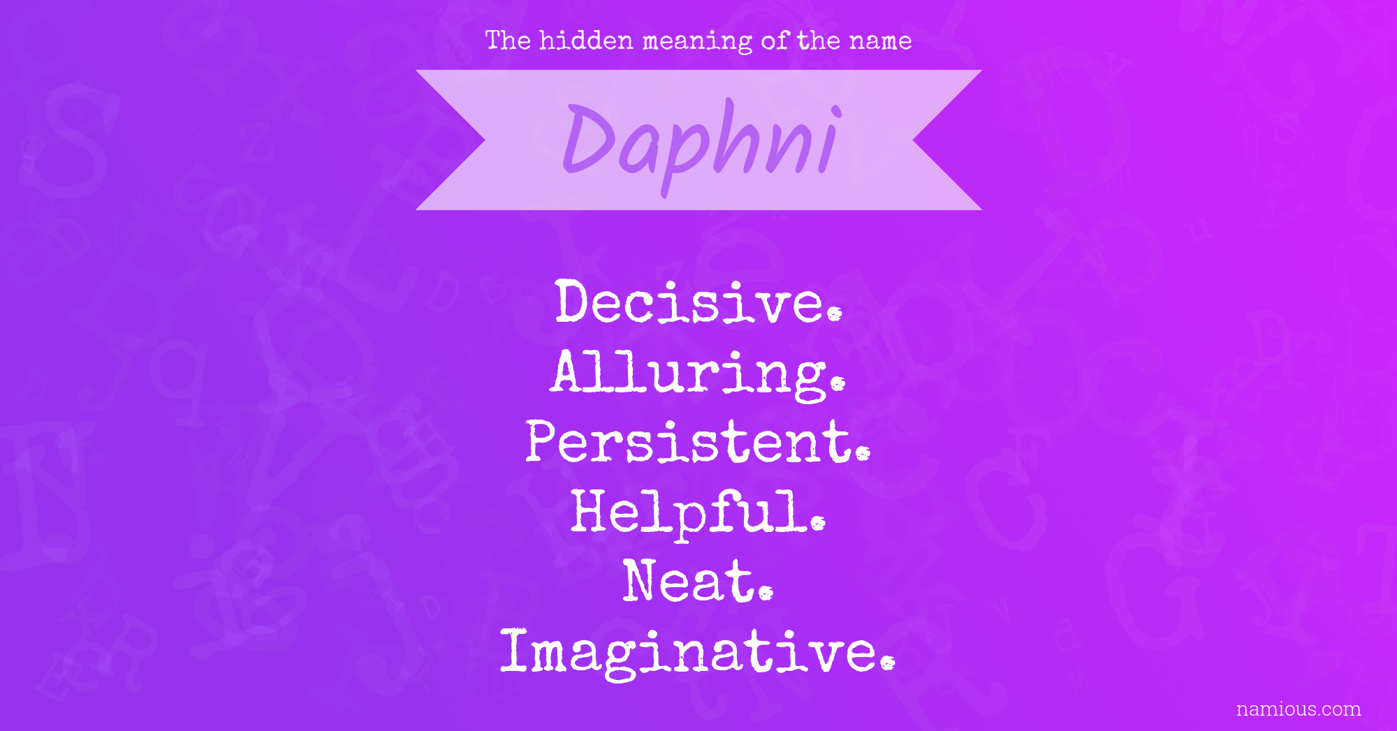 The hidden meaning of the name Daphni