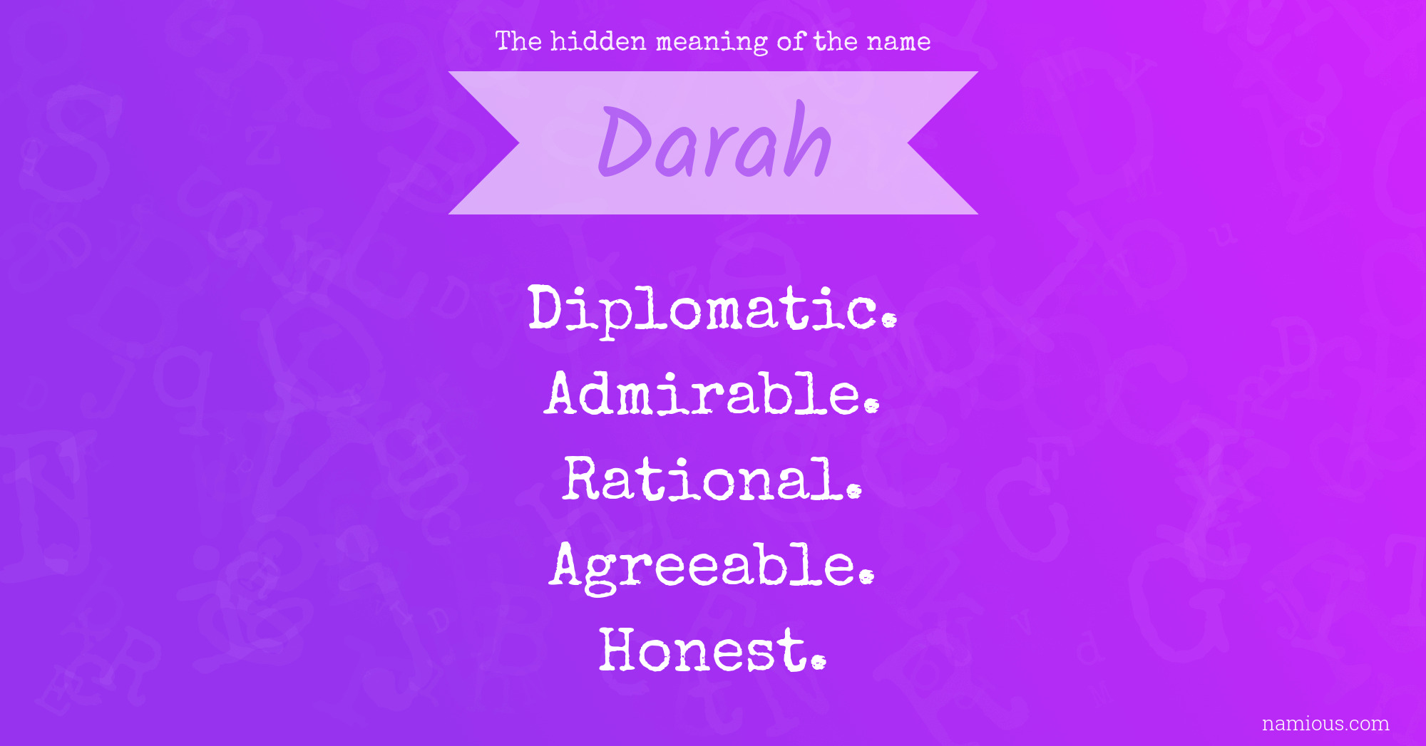 The hidden meaning of the name Darah