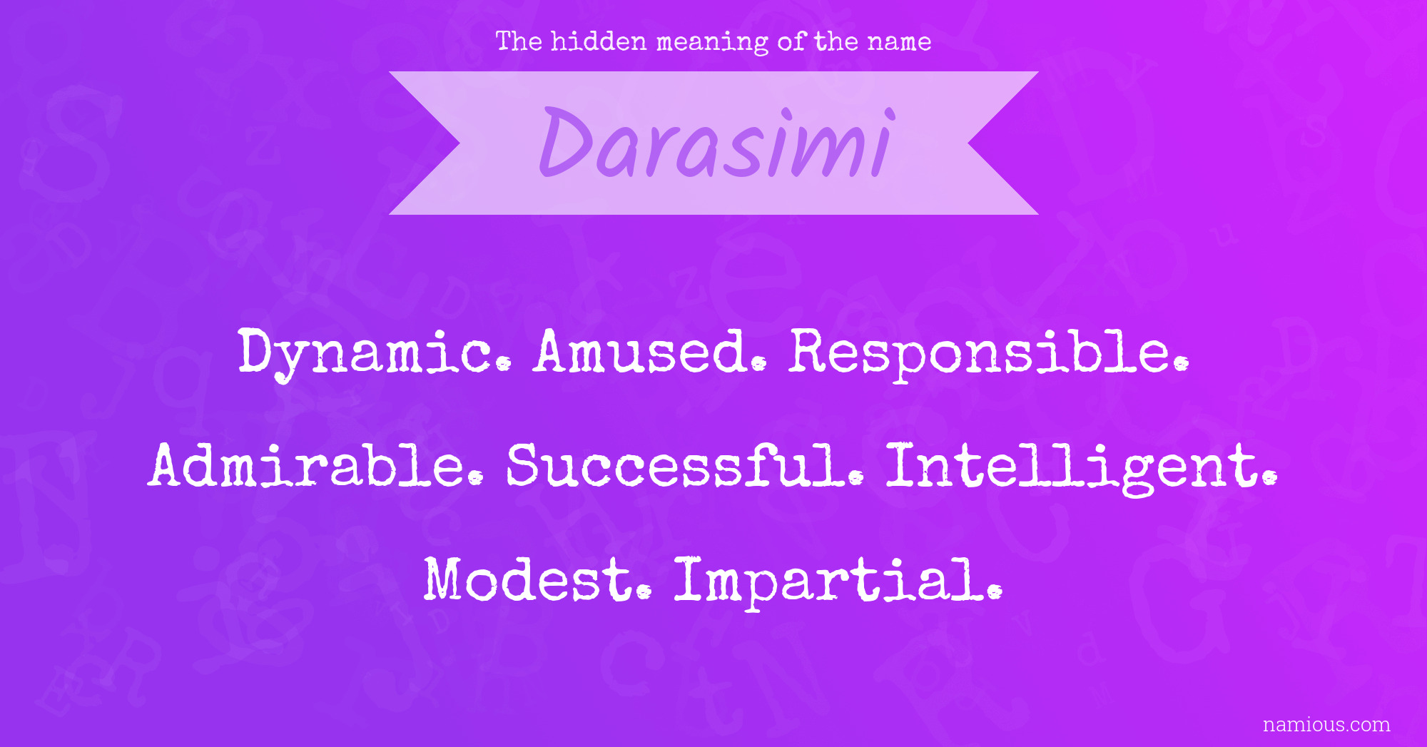 The hidden meaning of the name Darasimi