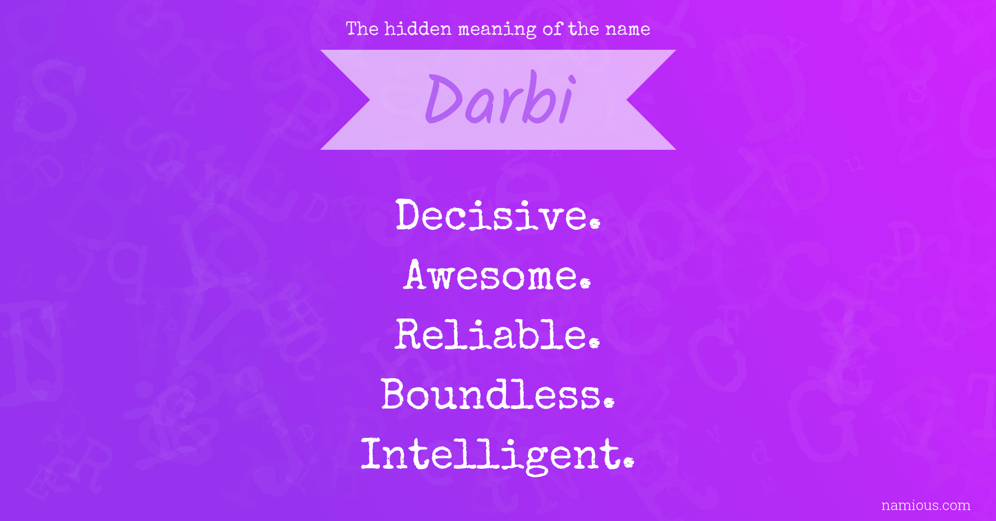 The hidden meaning of the name Darbi