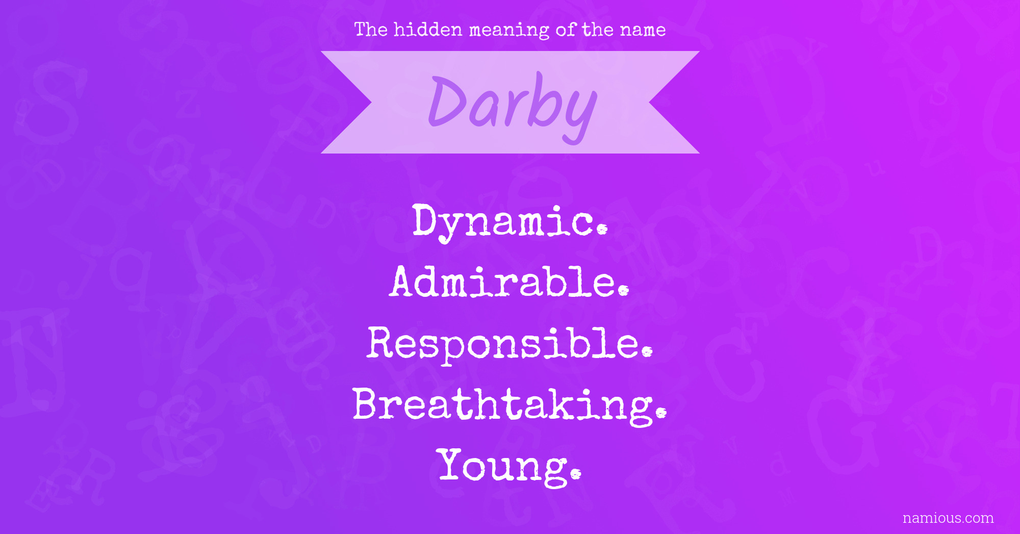 The hidden meaning of the name Darby