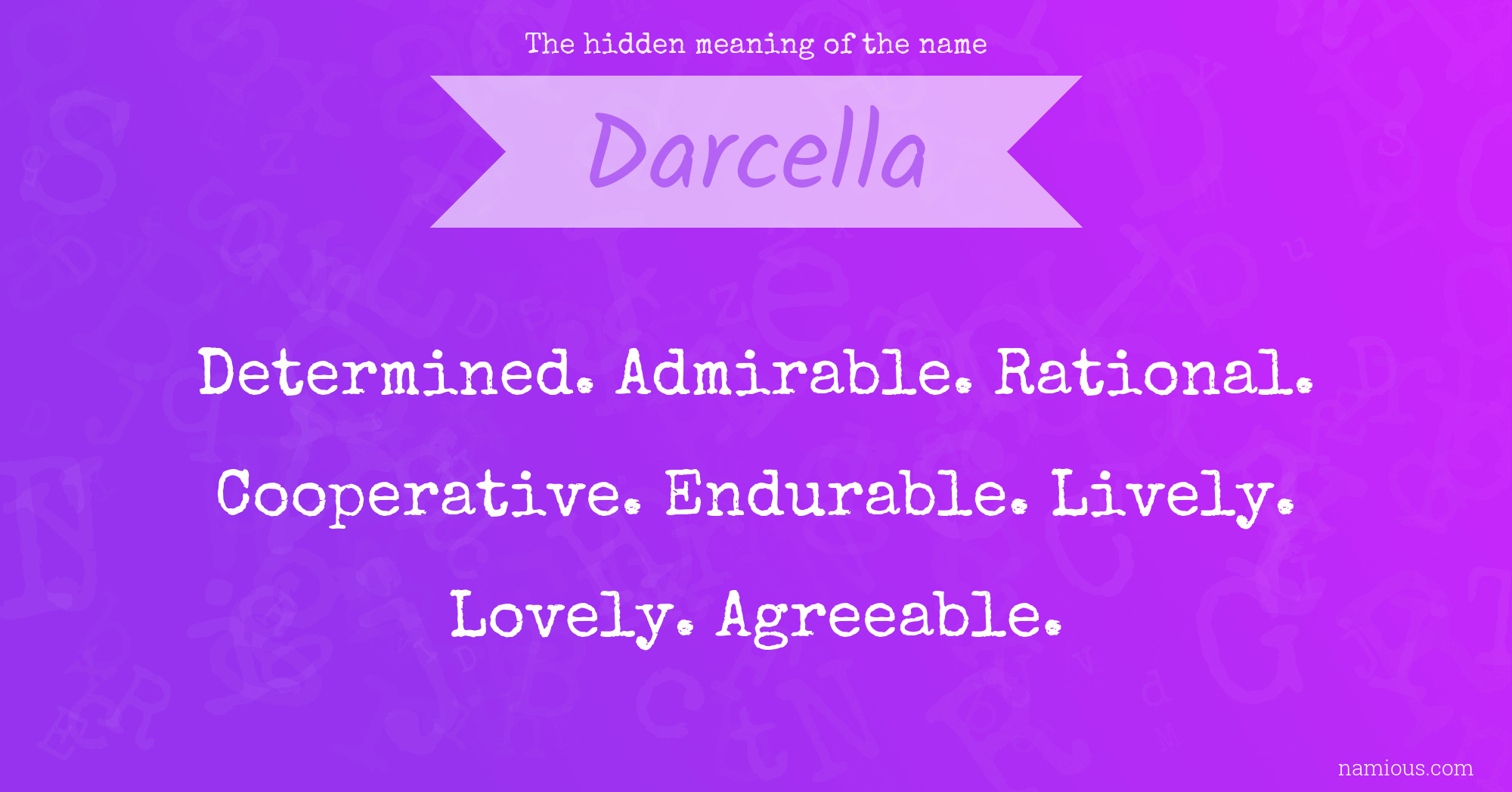 The hidden meaning of the name Darcella